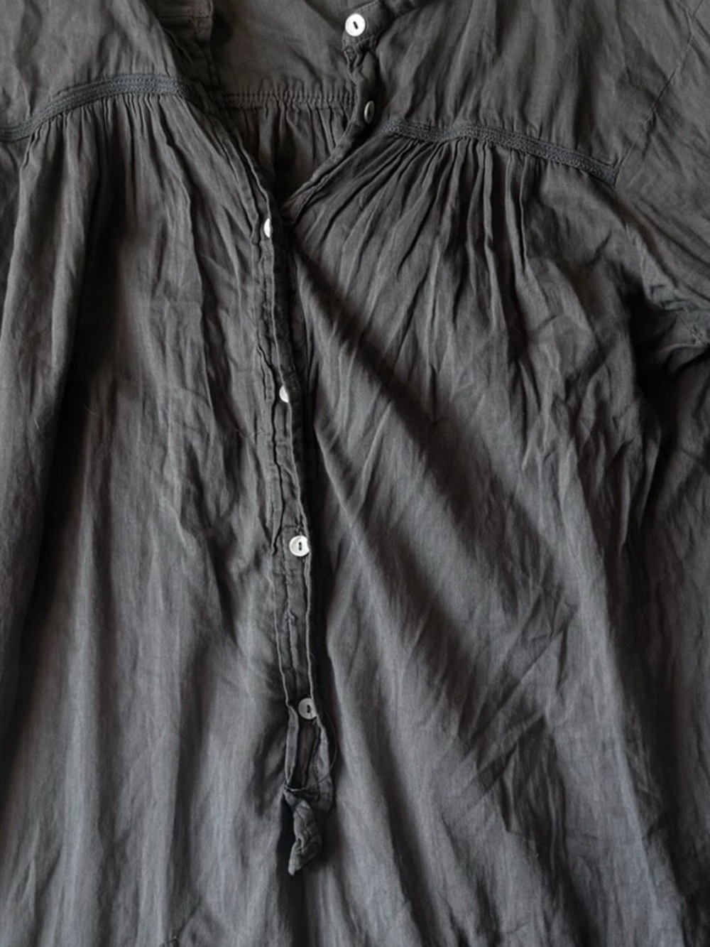 Zara Cotton Lightweight Pintuck Shirt Tunic M Pocket Top Dress Boho Cottagecore - Picture 12 of 15
